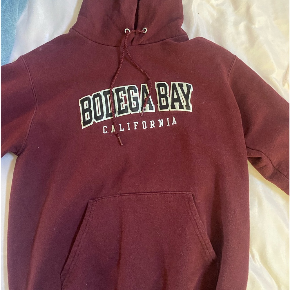 bodega bay california burgundy hoodie